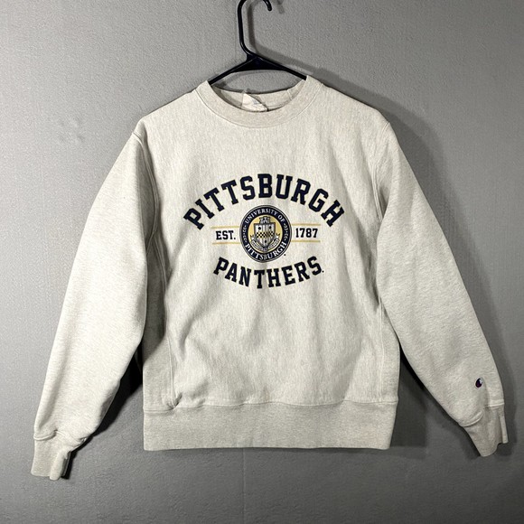 University Pittsburgh Panthers Champion Reverse Weave Gray Sweatshirt Small *Rea - Picture 1 of 11